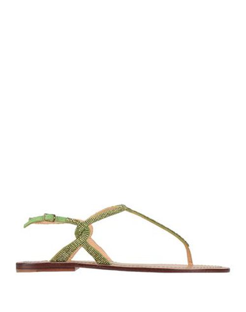 Malìparmi Woman Thong sandal Lime green Size 6 Leather