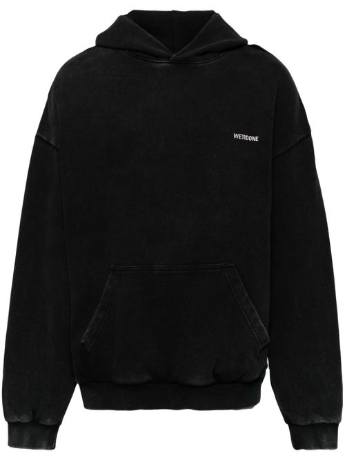 Washed logo hoodie - Black