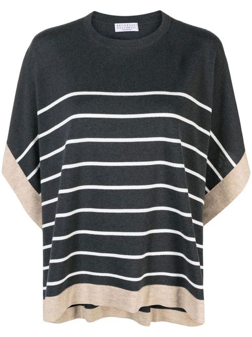 Striped sleeveless top - Grey