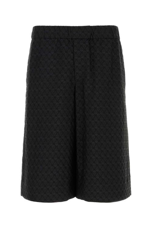 Black viscose blend bermuda shorts