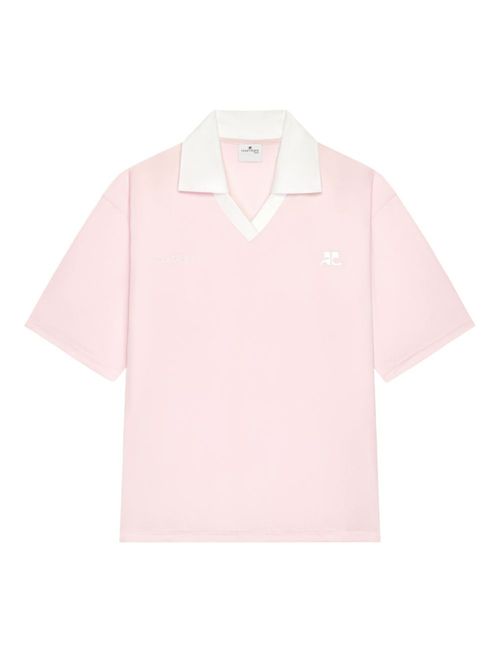 Pink Logo Shirt Collar Polo