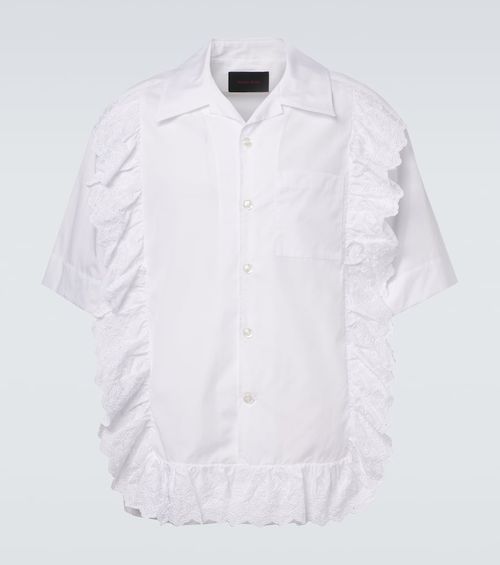 Ruffled cotton poplin shirt