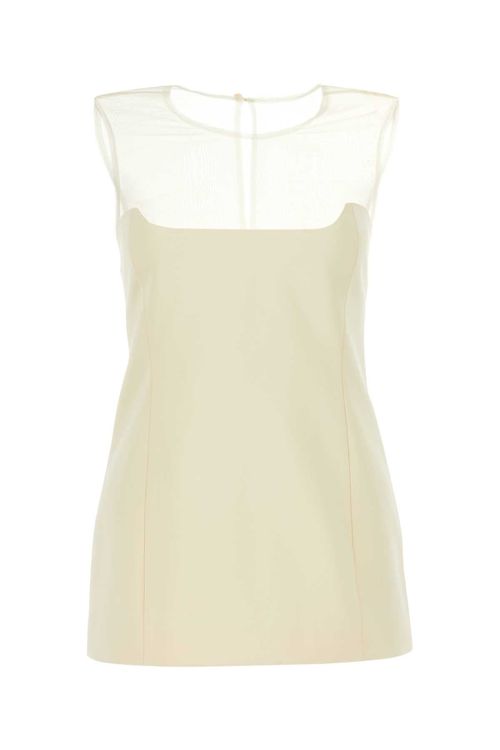 Cotton-Silk Blend Tank Top — White
