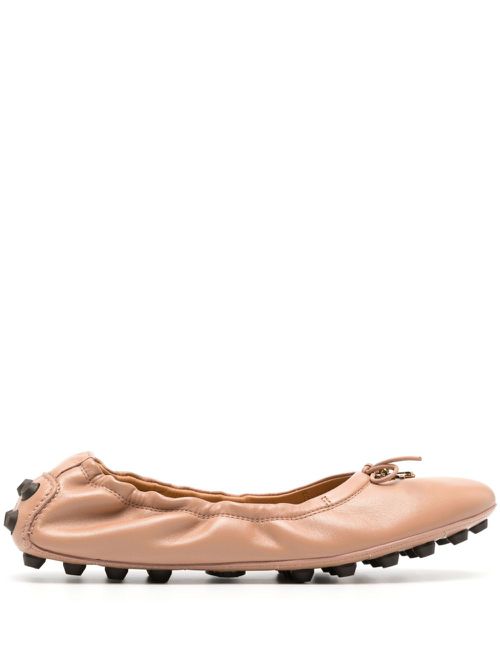 Tod's Gommino leather ballerina shoes - Roze