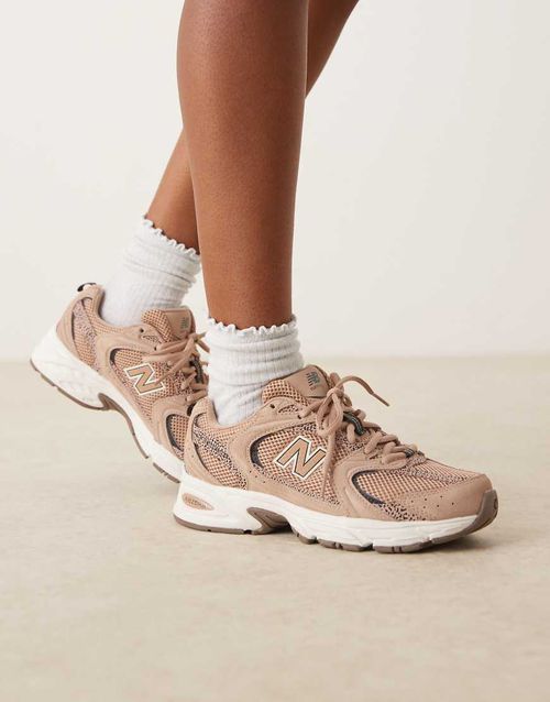 530 trainers in beige and leopard print-Neutral