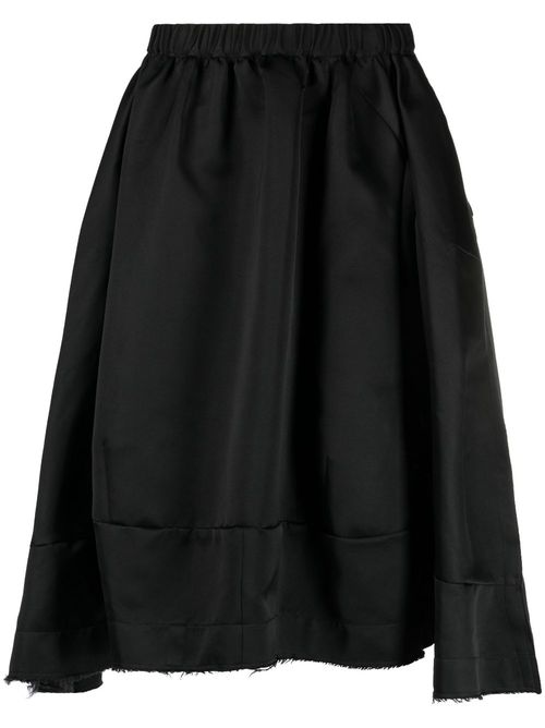 Asymmetric midi skirt - Black