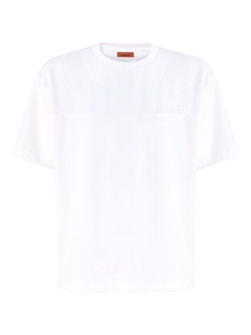 Missoni panelled cotton T-shirt - White