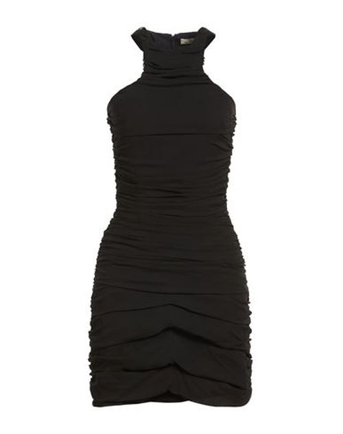 Woman Mini dress Black Size 2 Silk, Polyamide, Elastane