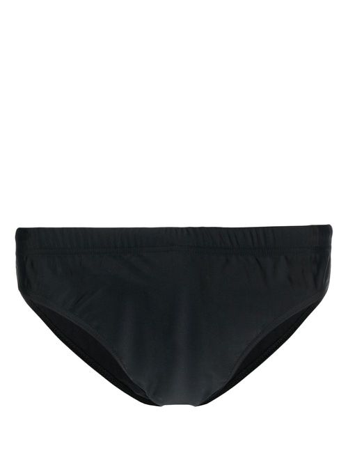 Rear logo-print swim trunks - Black