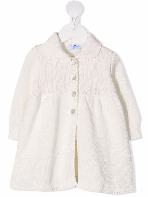 Elvira collared knitted coat - Neutrals