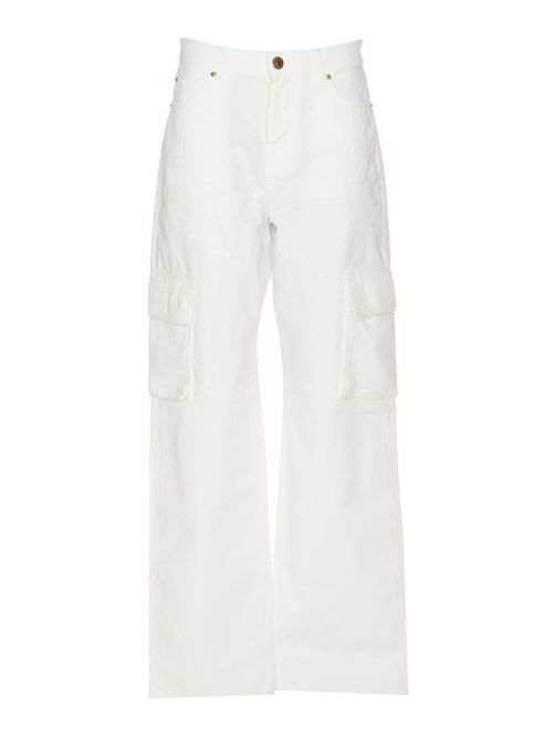 White caty denim jeans zip and