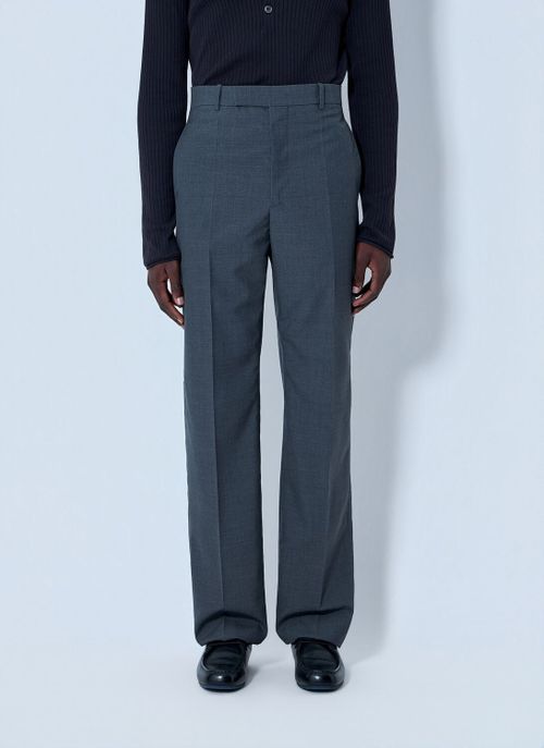 Tailored Wool-blend Trousers - Man Pants Grey It