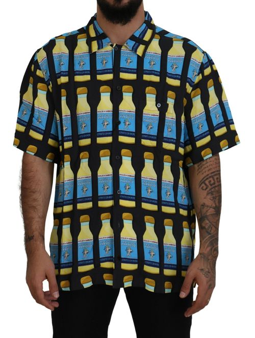 Printed Viscose Shirt — Black