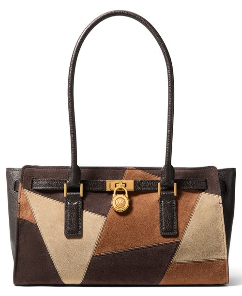 Michael Hamilton Moderne East West Large Tote Handbag - Chocolate/Burnt Khaki/Caramel