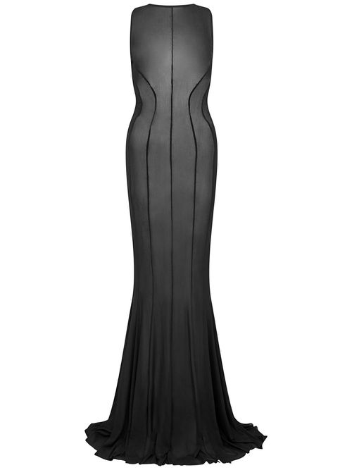 Mesh maxi dress - Black