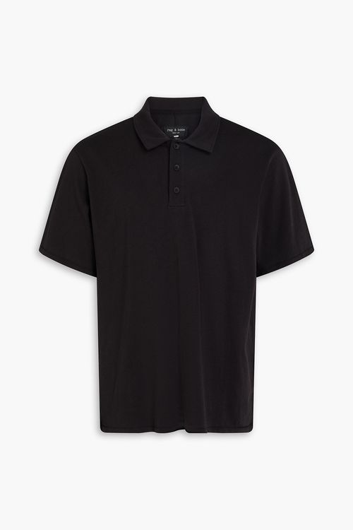 Slub cotton-jersey polo shirt - Black - M