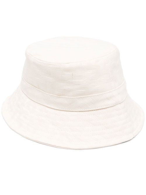 Monogram-jacquard drawcord bucket hat - Neutrals