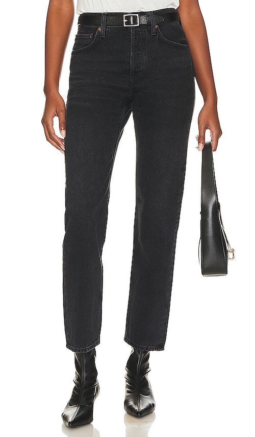 AGOLDE Parker Long Jeans in Hitch - Black. 33 also