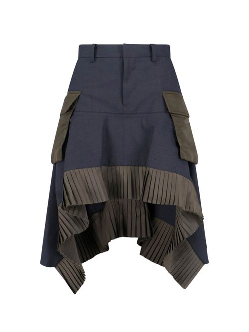 Modern Wool-Blend Skirt with Technical Detail