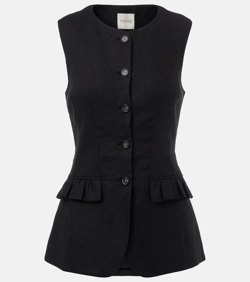Matilda ruffled linen vest