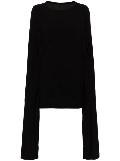 Layered hanging sleeves top - Black