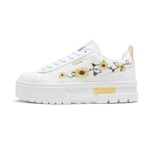 PUMA Mayze Sunflower Embroidery Women's Sneakers in White