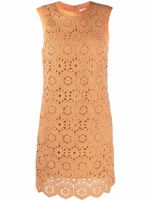 Tulip crochetd-design dress - Neutrals