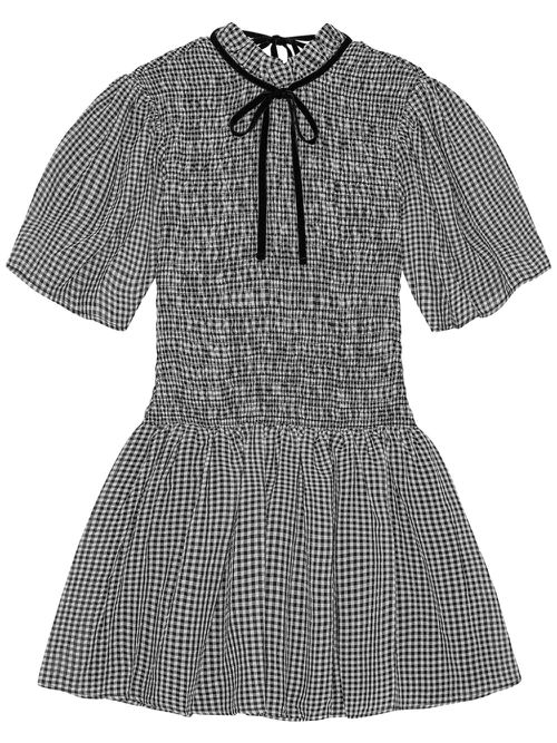 Checked mini dress - Black