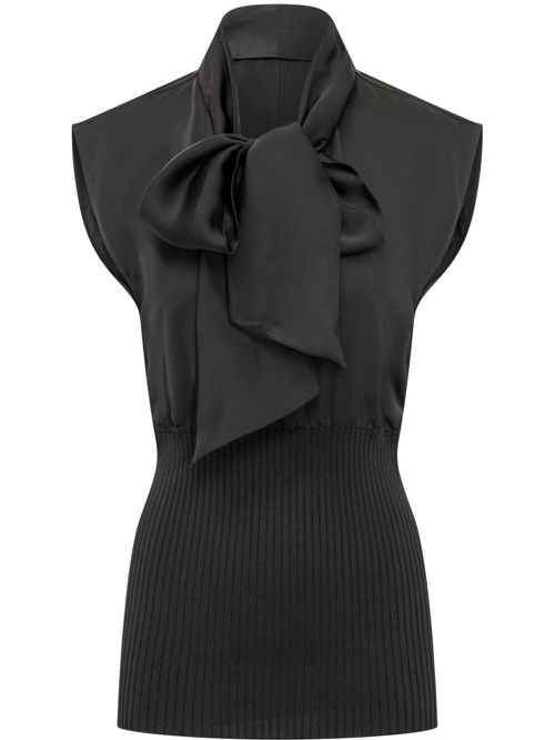 Satin blouse - Black