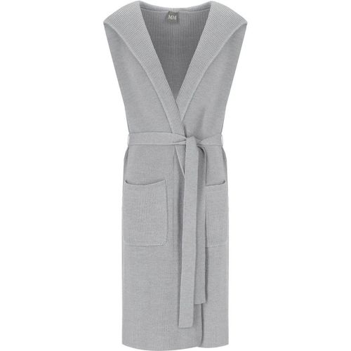 Mm Max Mara Badesse Grey Long Sleeveless Cardigan