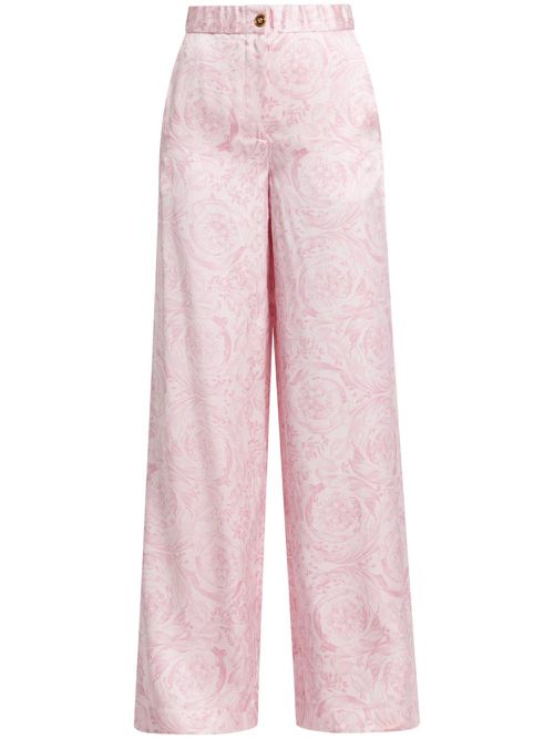 Barocco wide-leg satin trousers - Pink