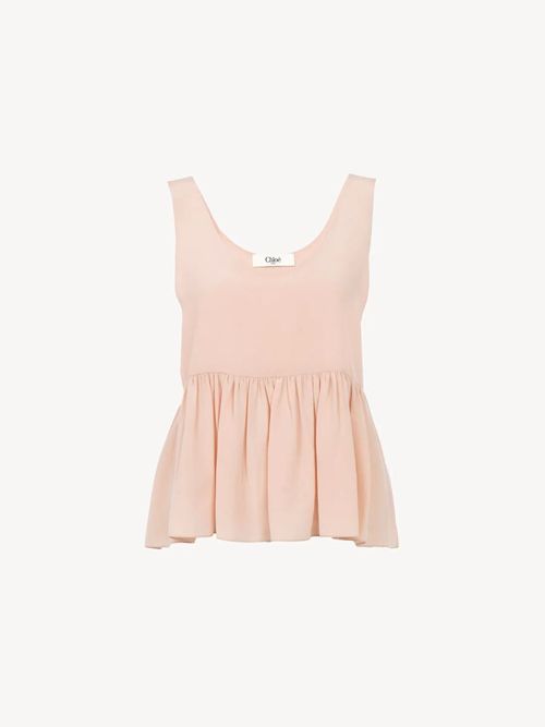 Peplum Tank Top In Silk