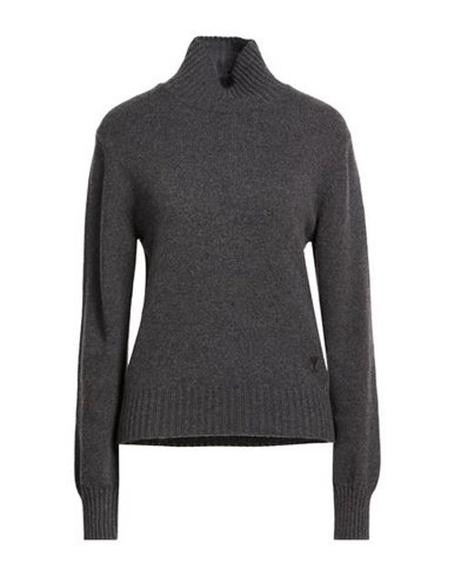 Woman Turtleneck Charcoal Size L Cashmere, Wool