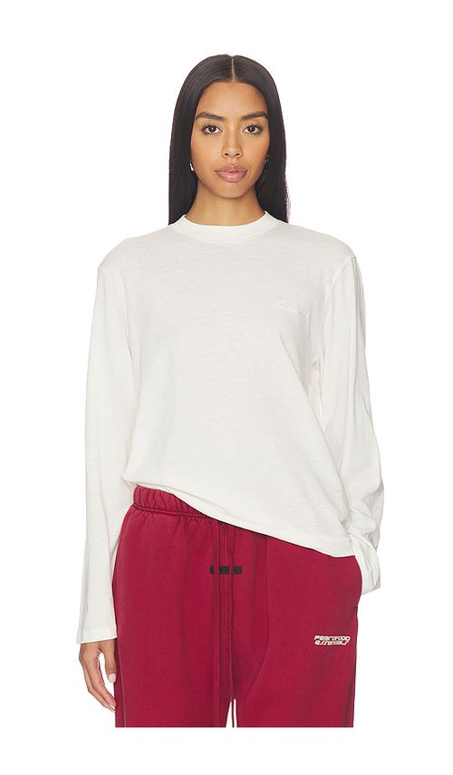 Fear of God ESSENTIALS Classic Fit Long Sleeve Tee in Ivory - Ivory. L also in XXS, XS