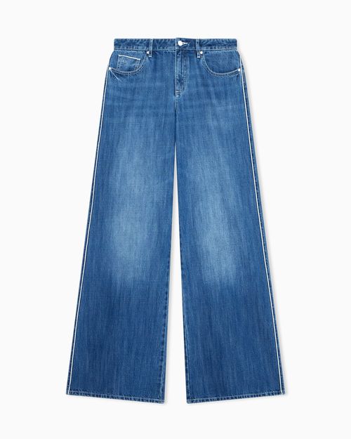 Loose Fit Mid-Blue Rigid Denim Jeans