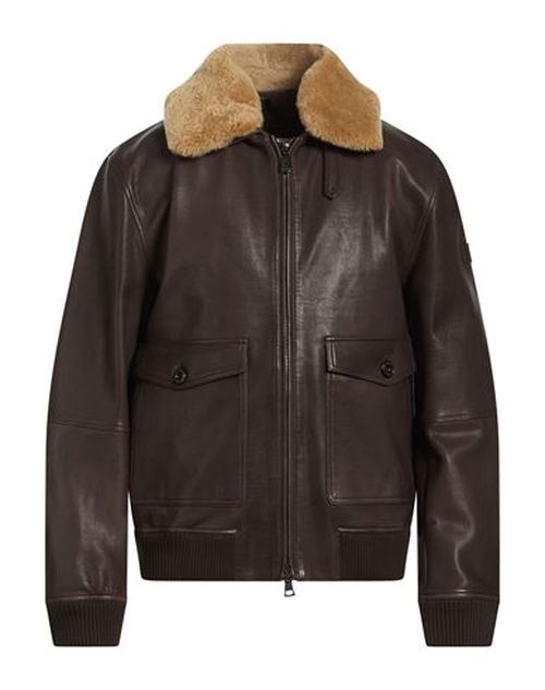 Man Jacket Dark brown Size L Leather