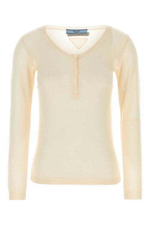 Cashmere Silk Blend Sweater — Beige