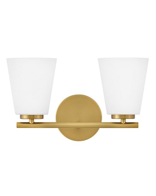 Lacquered Brass LED Bathroom Vanity Light from the Bri Collection