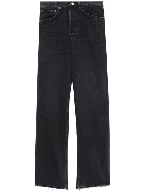 Mid-rise wide-leg jeans - Black