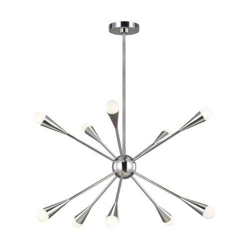 Visual Comfort Studio Jax 10-Light Chandelier in Polished Nickel by Ellen Degenere