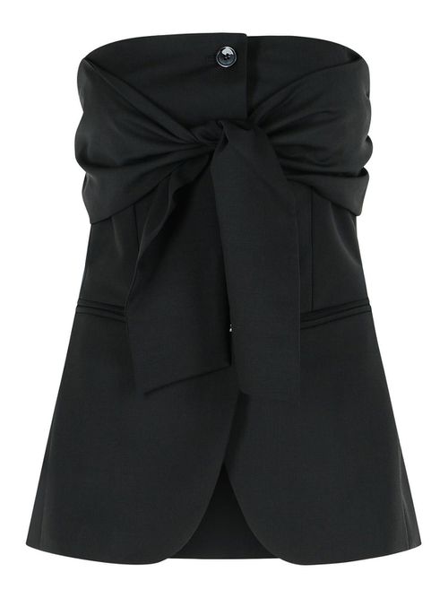 Veruska Black Virgin Wool Bustier Top