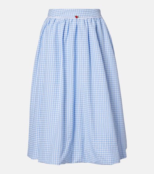 Alba gingham cotton poplin midi skirt