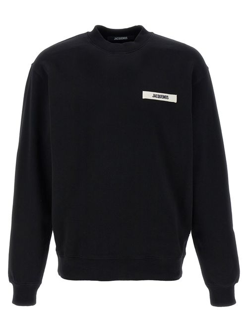 Logo-Patch Cotton Fleece Sweatshirt — Black