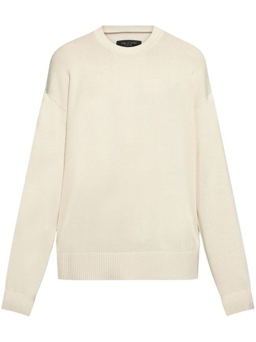 Crew-neck organic cotton jumper - Neutrals