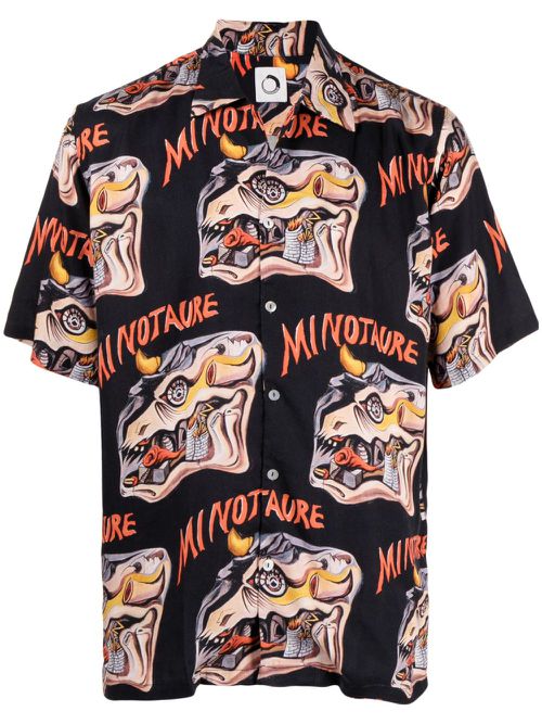 "Minotaure" short-sleeve shirt - Black