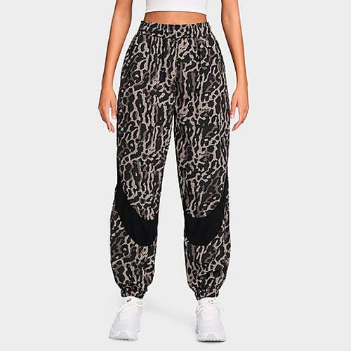 Women's Sportswear Woven Printed Jogger Pants in Black