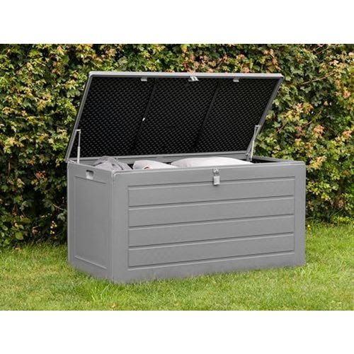 680L Large Garden Storage Box Weather Resistant Heavy Duty Anthracite