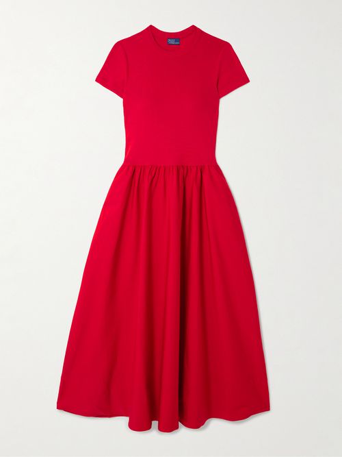 green emerald velvet dress Kendall Cotton Midi Dress in Bohemia Spot Deep Navy main image 1