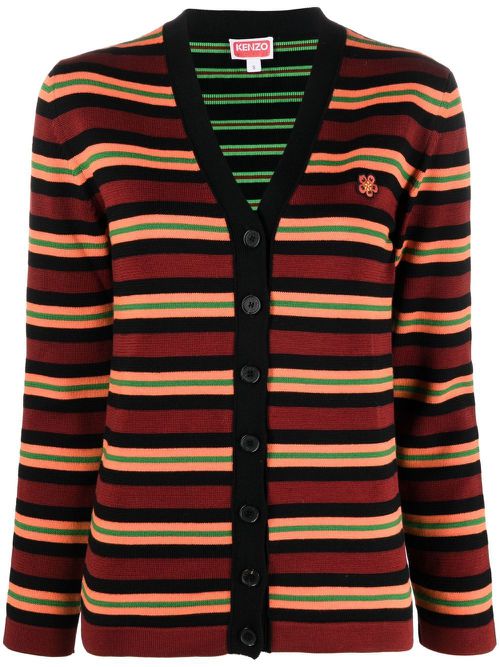 Boke Flower striped cardigan - Red