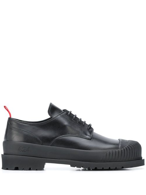Contrast pull-tab shoes - Black